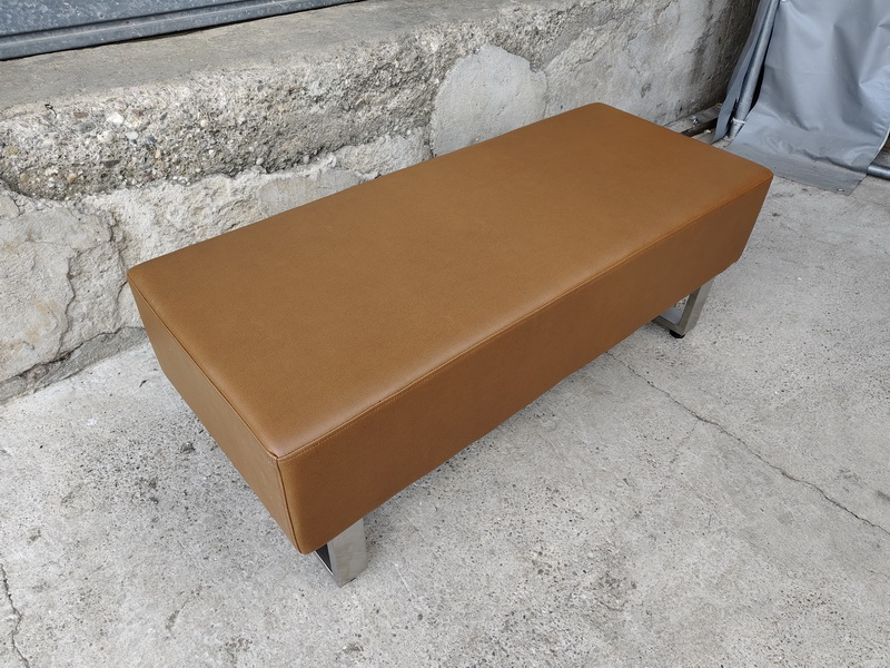 banco butaca interior oficina sala espera inox skay 45x120x50 4u